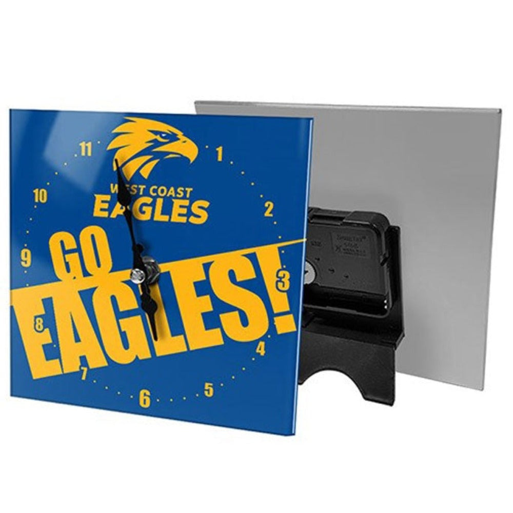 WEST COAST EAGLES MINI GLASS CLOCK