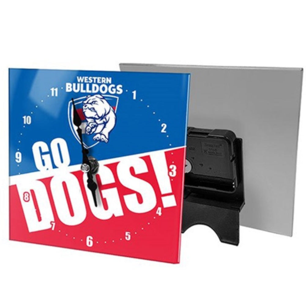 WESTERN BULLDOGS MINI GLASS CLOCK