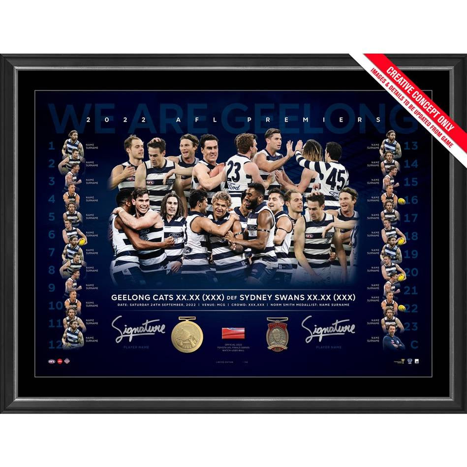 GEELONG CATS 2022 PREMIERS DUAL SIGNED LITHOGRAPH