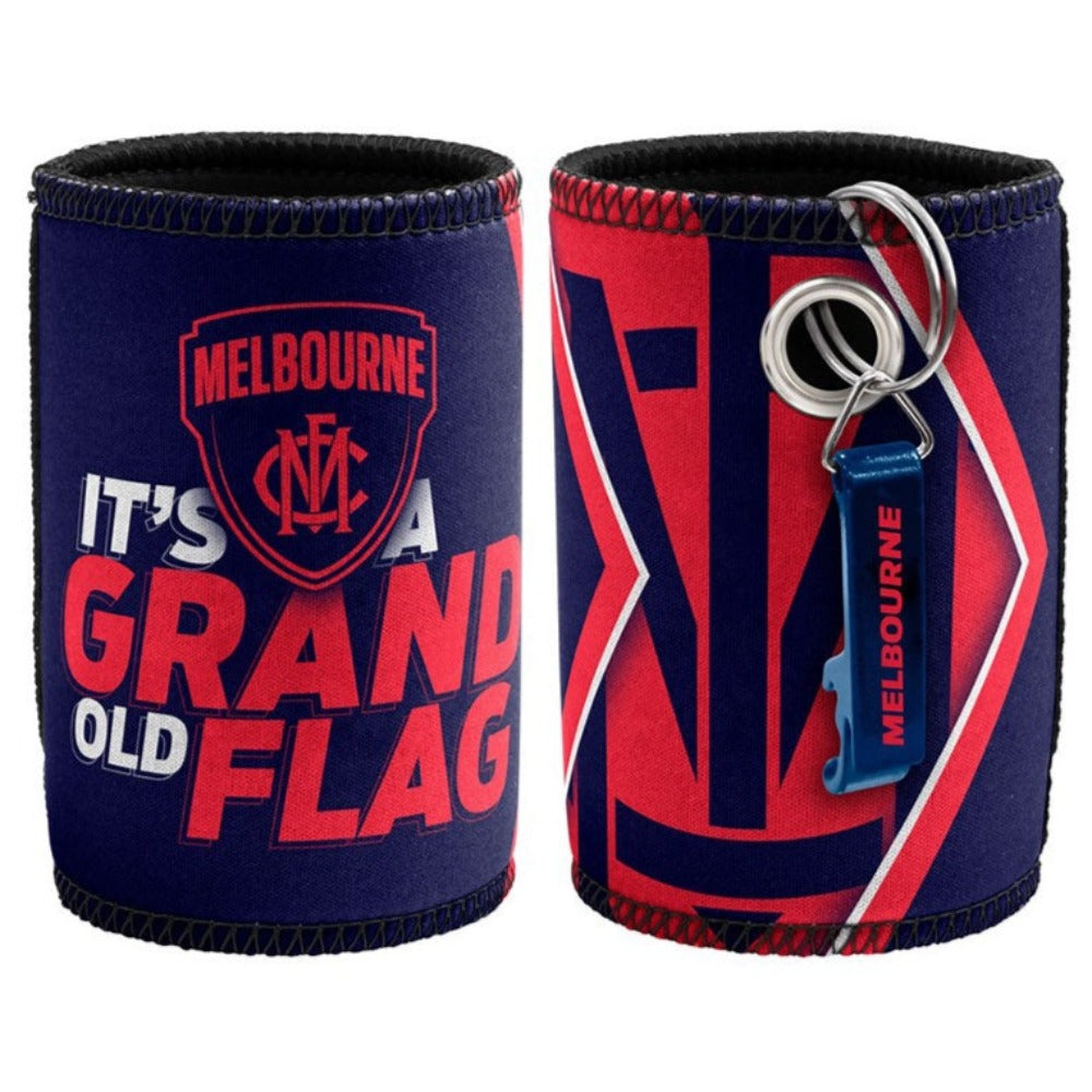 Melbourne Demons AFL Bottle Opener Keyring and Can Cooler Stubby Holder