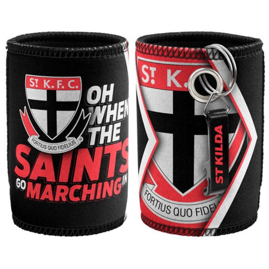 St Kilda AFL Bottle Opener Keyring and Can Cooler Stubby Holder