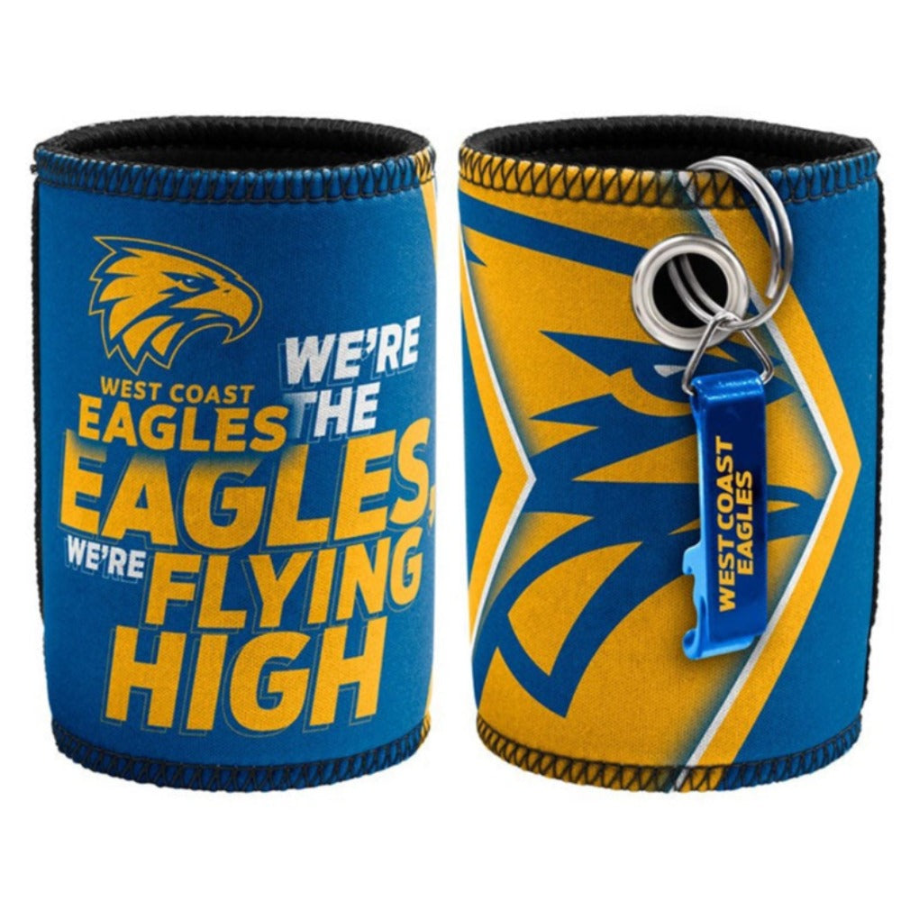 West Coast Eagles AFL Bottle Opener Keyring and Can Cooler Stubby Hold ...