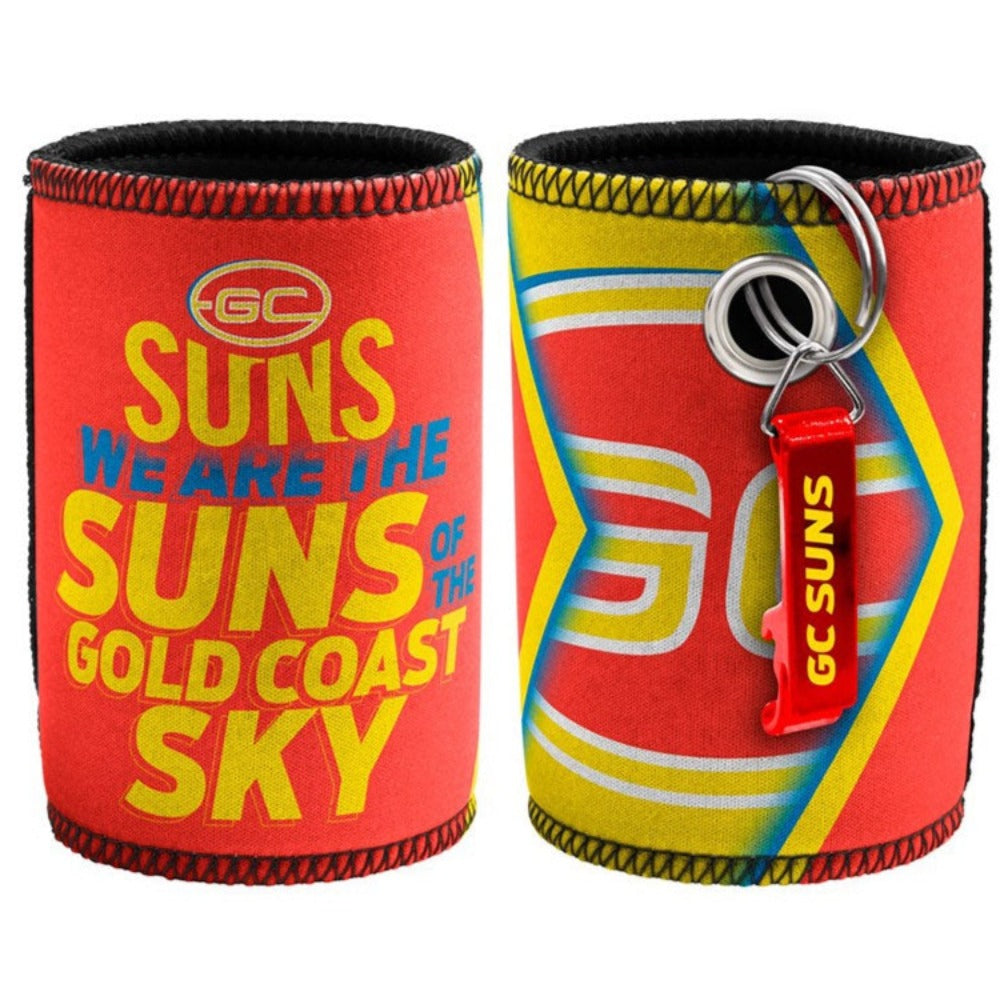 Gold Coast AFL Bottle Opener Keyring and Can Cooler Stubby Holder