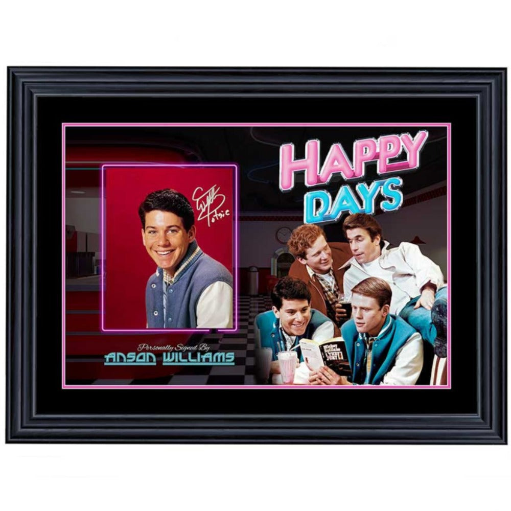 Happy Days Anson Williams Signed 8x10 Photo Framed