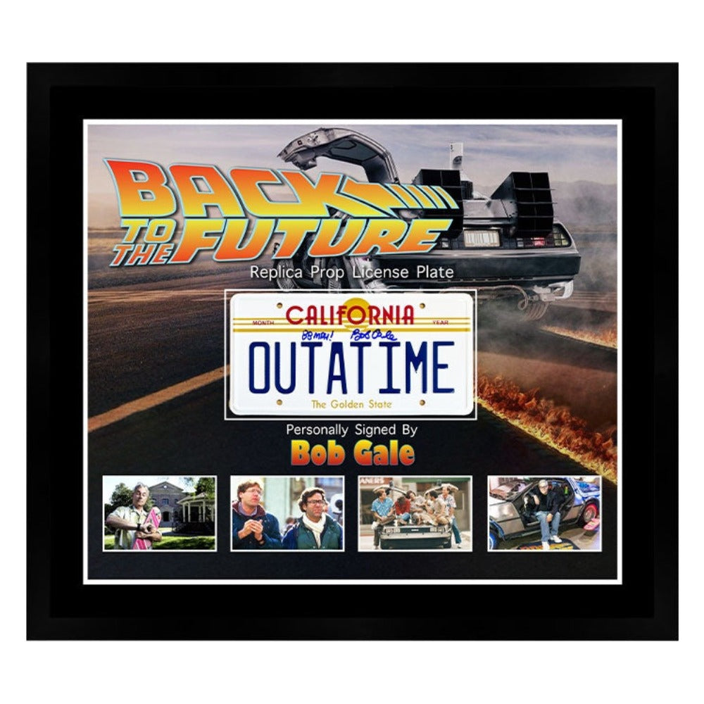 Back To The Future Bob Gale Signed License Plate Framed