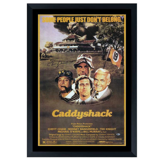 Chevy Chase Caddyshack Signed Movie Poster Framed