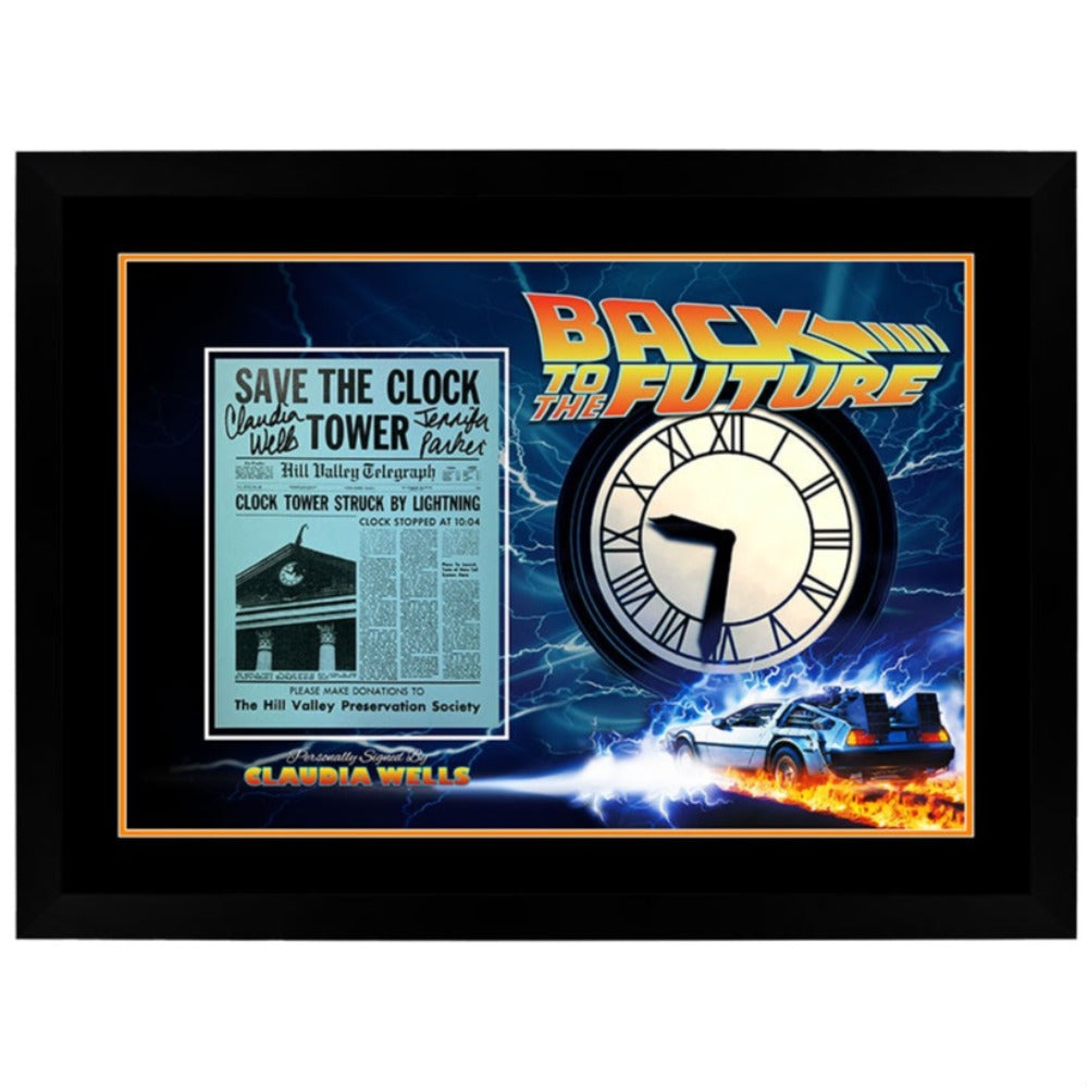 Claudia Wells Back To The Future Signed 8×10 Flyer Save The Clock Tower Framed