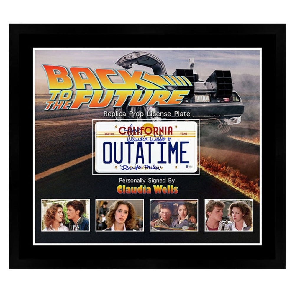 Back To The Future Claudia Wells Signed License Plate Framed