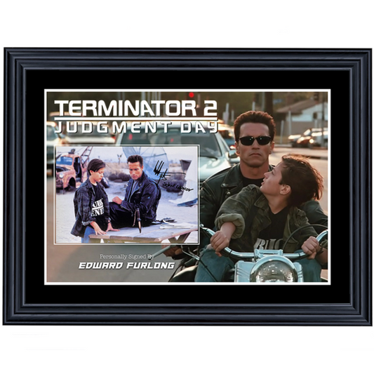 Terminator 2: Judgment Day Edward Furlong Signed 8x12 Photo 1 Framed