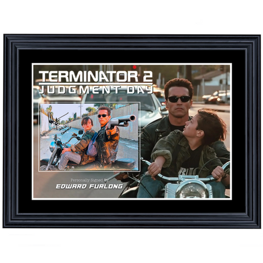 Terminator 2: Judgment Day Edward Furlong Signed 8x12 Photo 3 Framed