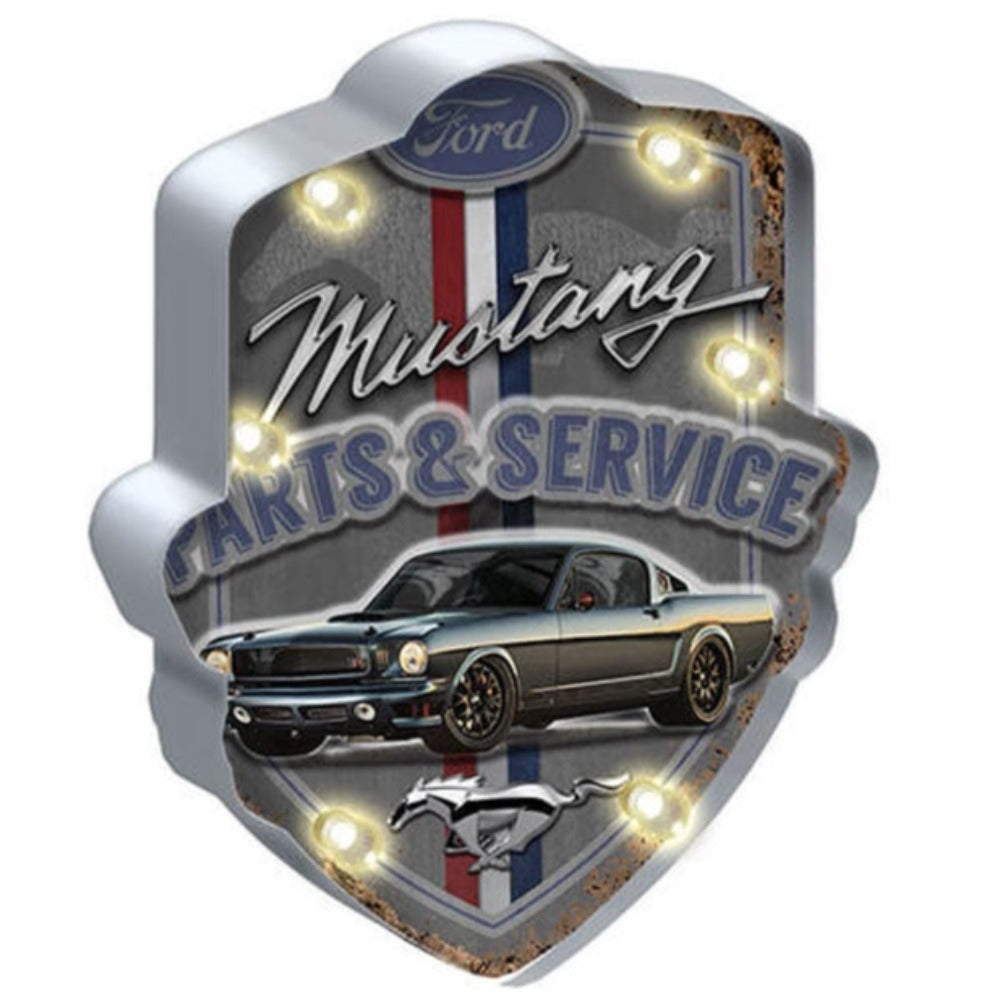 FORD MUSTANG LIGHT UP TIN SIGN
