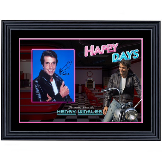 Happy Days Henry Winkler Signed 8x10 Photo 3 Framed