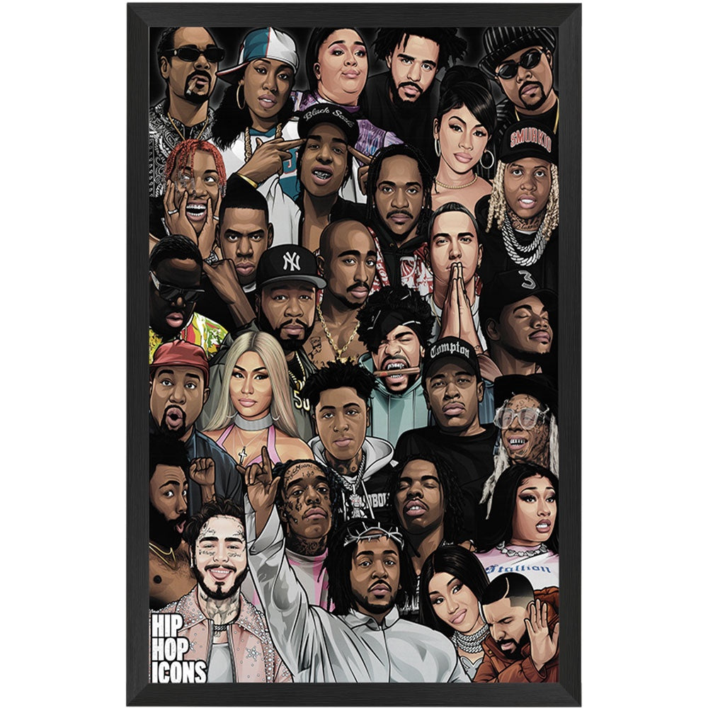 Hip Hop Icons Poster Framed