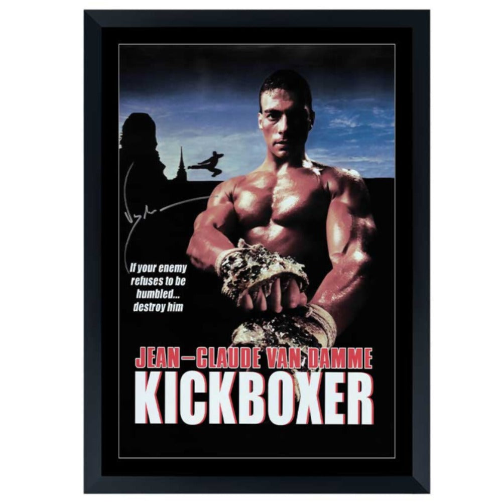 Jean Claude Van Damme Signed Kickboxer Movie Poster Frame