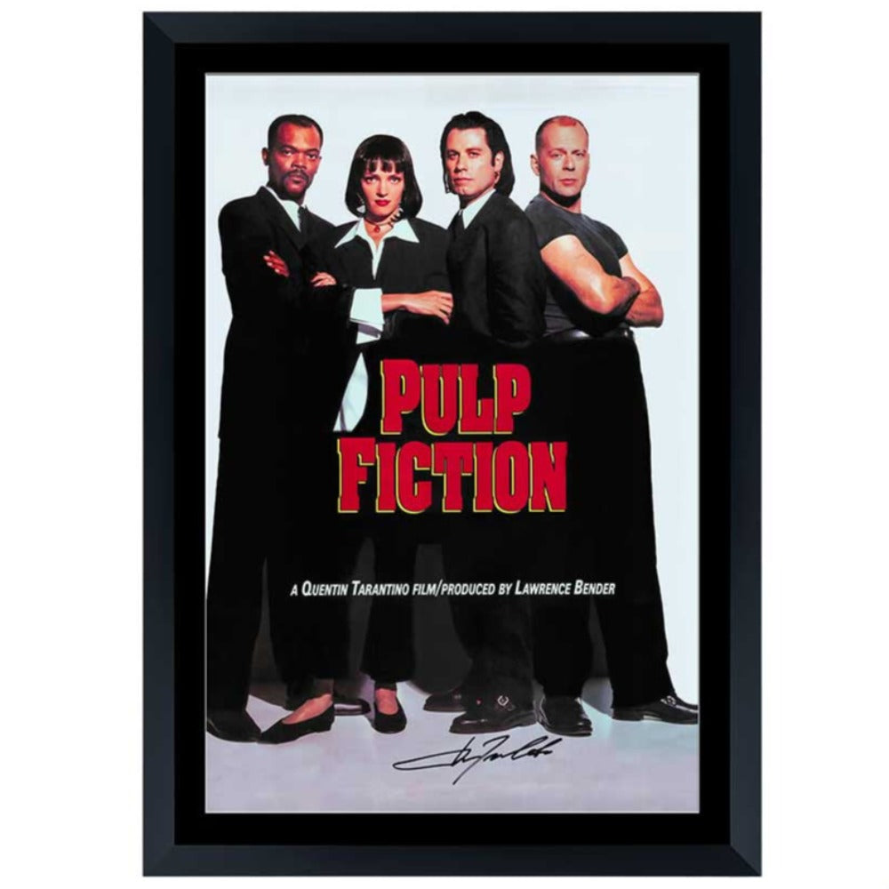 John Travolta Signed Pulp Fiction Movie Poster Framed