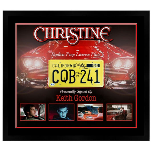 Keith Gordon Christine Signed Replica License Plate Framed