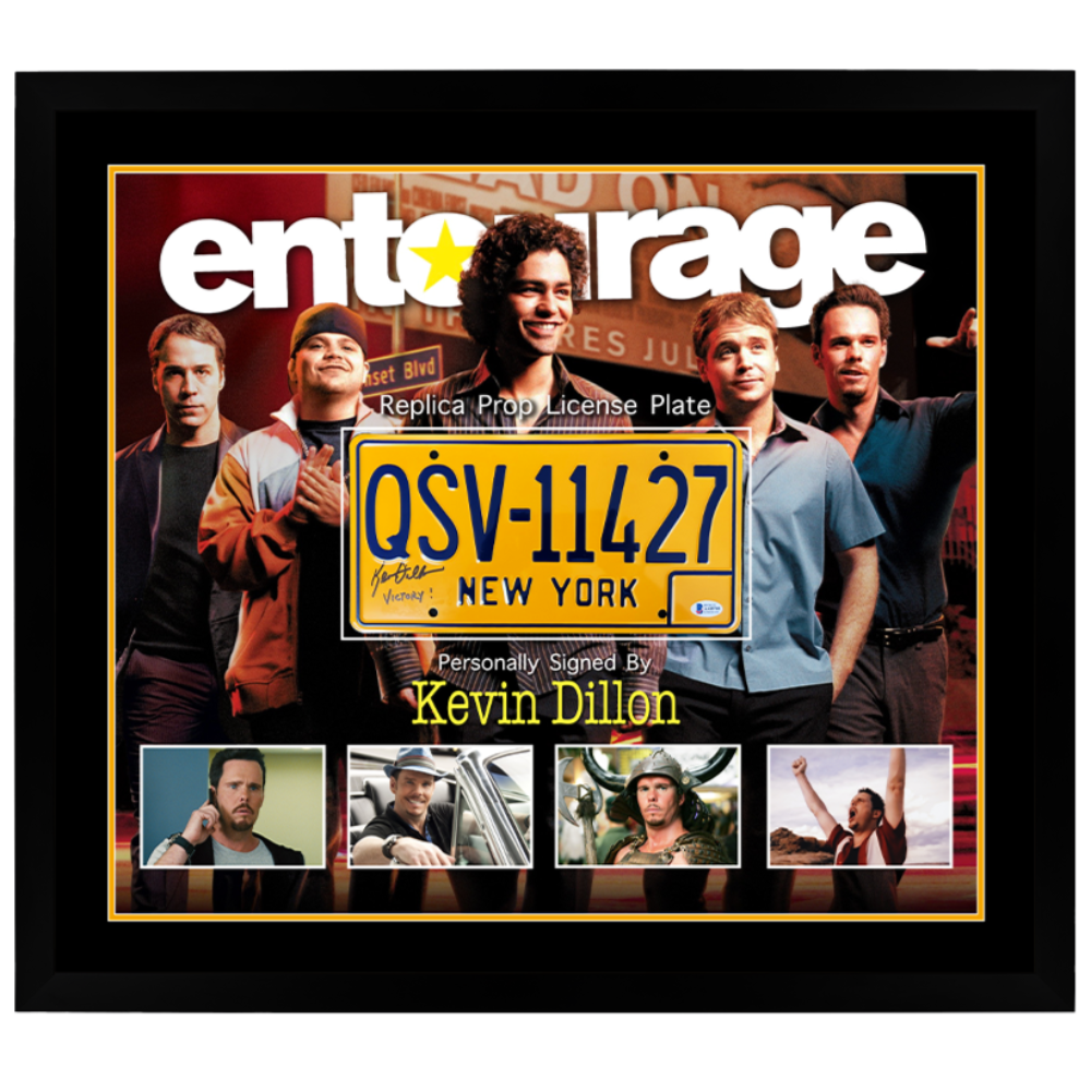 Entourage Kevin Dillon Signed License Plate Framed