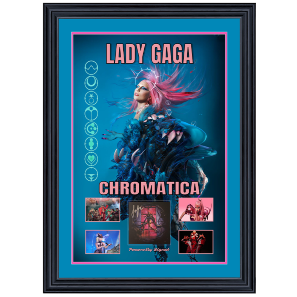 Lady Gaga Chromatica Signed Album Cover Framed