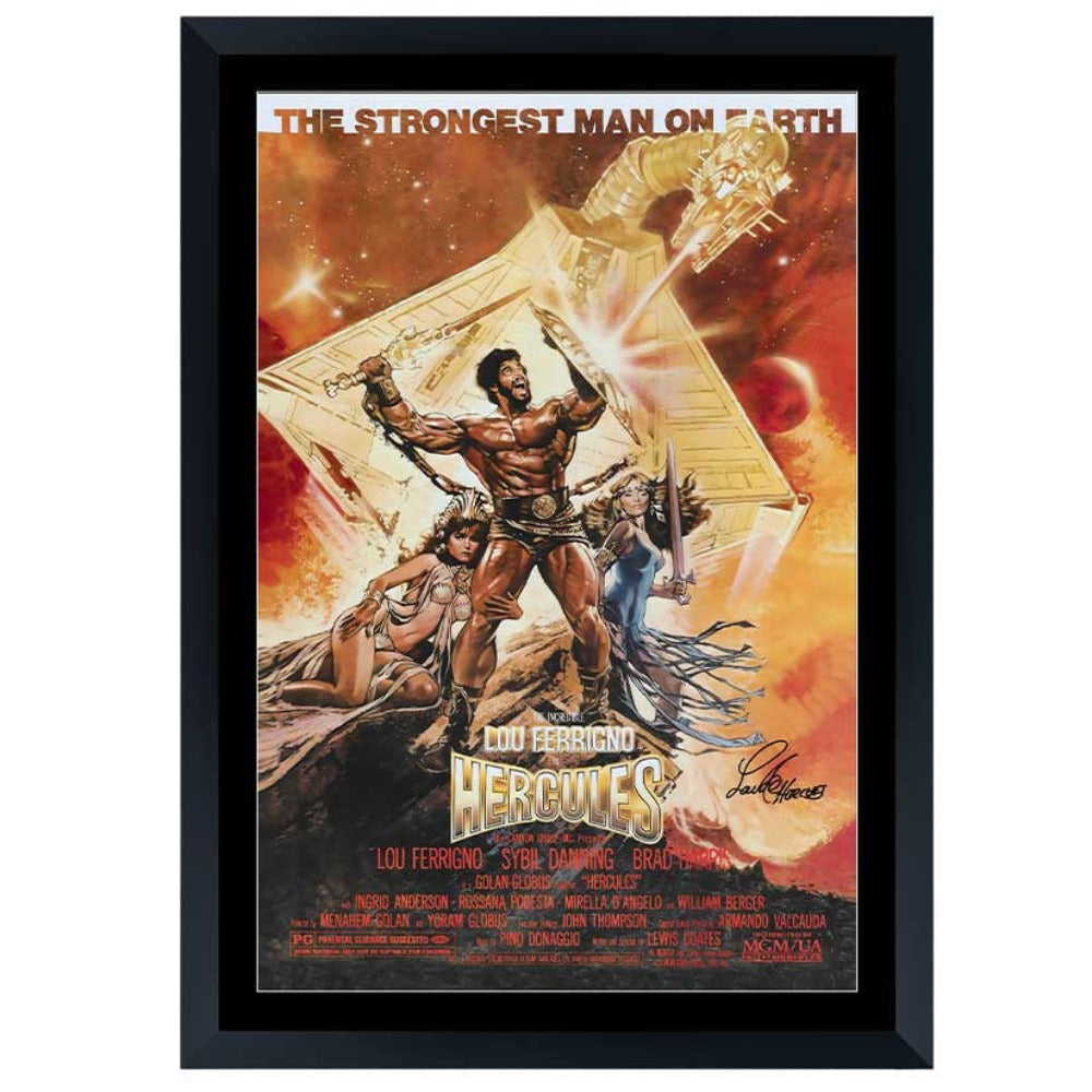 Lou Ferrigno Hercules Signed Movie Poster Framed