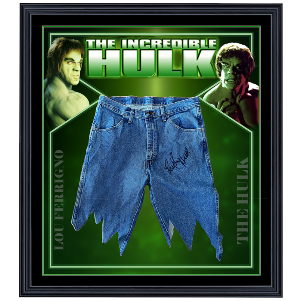 The Incredible Hulk Lou Ferrigno Signed Pants Framed