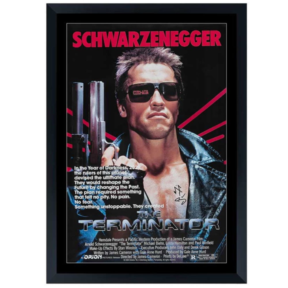 Michael Biehn The Terminator Signed Movie Poster Framed