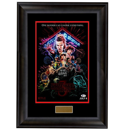 Millie Bobby Brown Stranger Things Signed & Framed Poster Framed