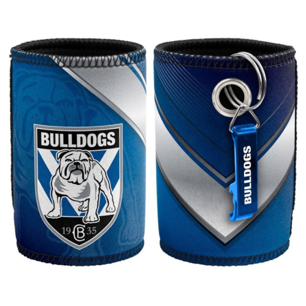 Canterbury Bulldogs NRL Bottle Opener Keyring and Can Cooler Stubby Holder