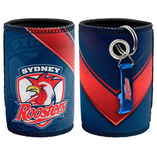 Sydney Roosters NRL Bottle Opener Keyring and Can Cooler Stubby Holder