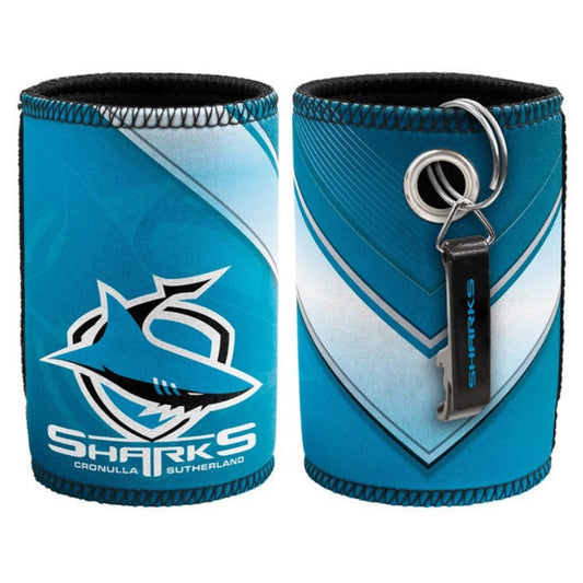 Cronulla Sharks NRL Bottle Opener Keyring and Can Cooler Stubby Holder