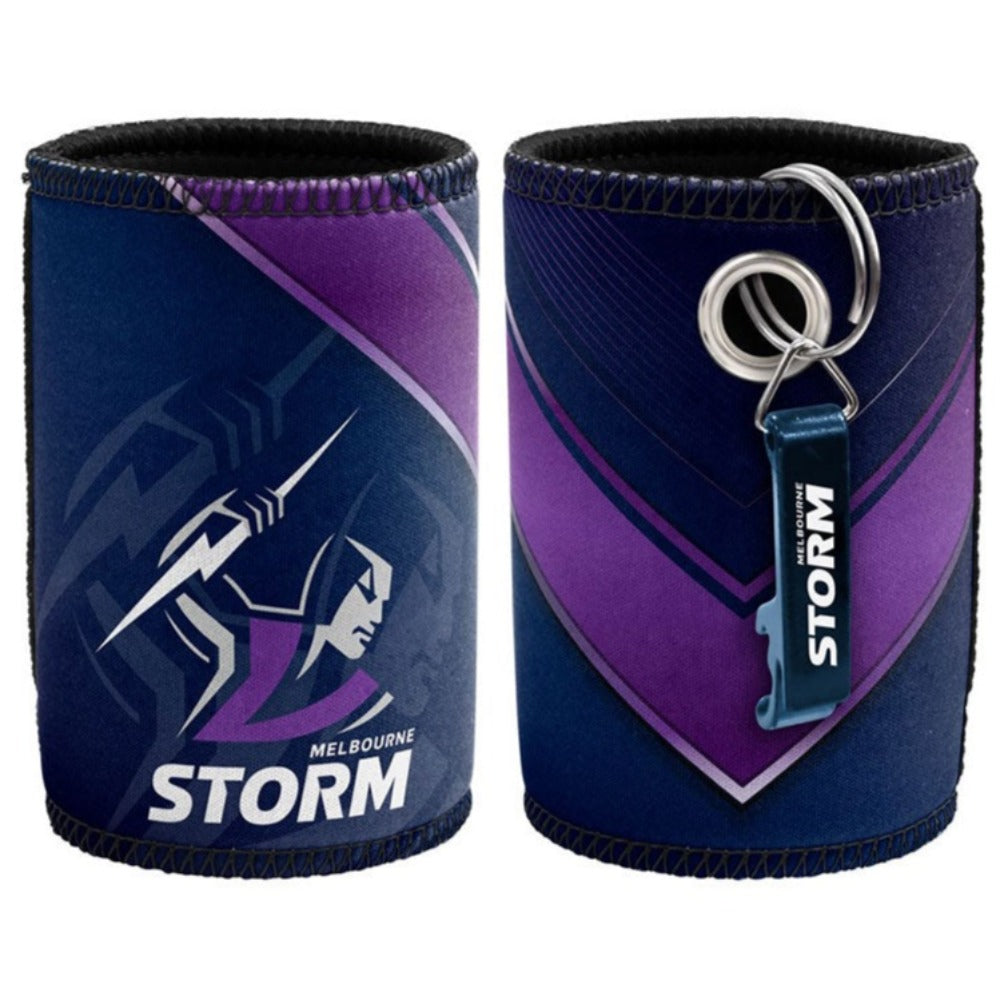 Melbourne Storm NRL Bottle Opener Keyring and Can Cooler Stubby Holder