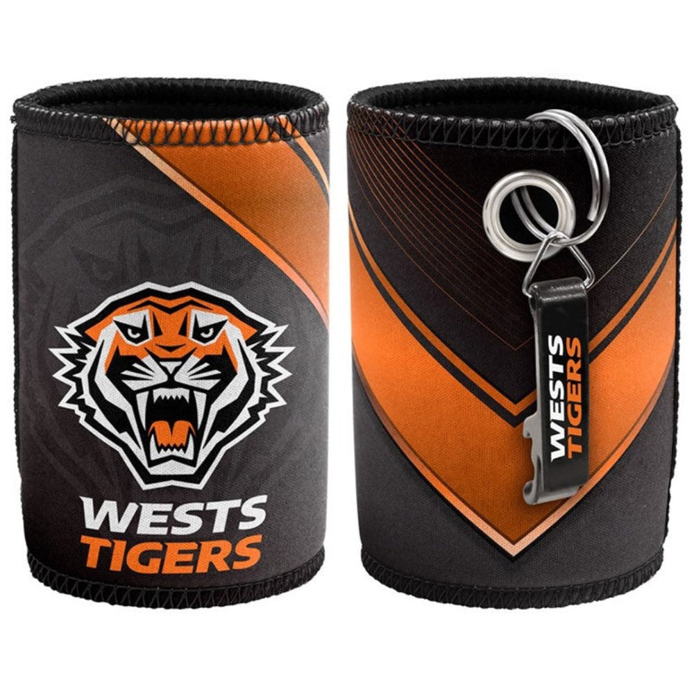 West Tigers NRL Bottle Opener Keyring and Can Cooler Stubby Holder