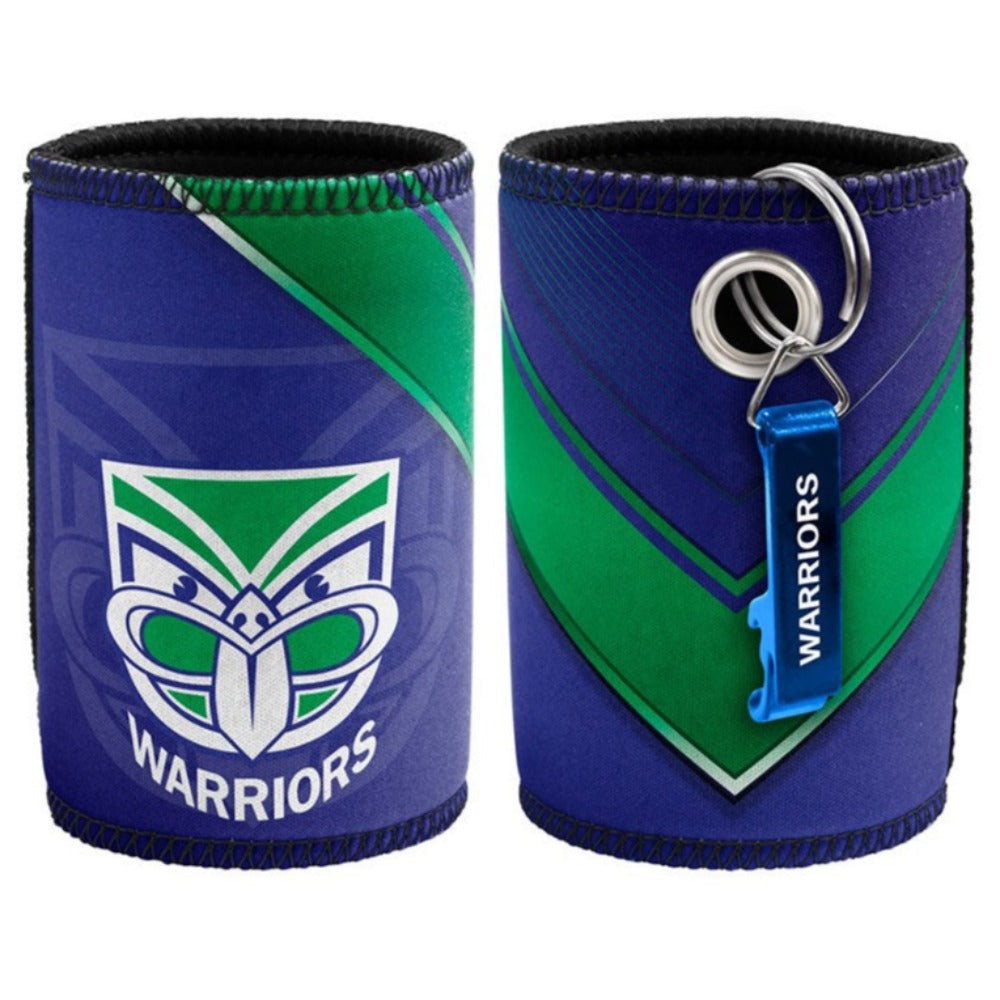 New Zealand Warriors NRL Bottle Opener Keyring and Can Cooler Stubby Holder