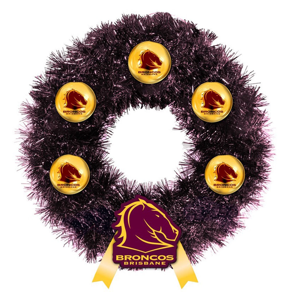 Brisbane Broncos Christmas Wreath