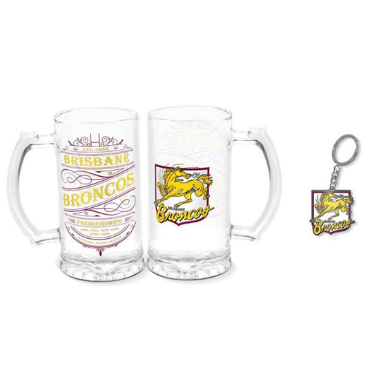 BRONCOS STEIN & KEYRING PACK