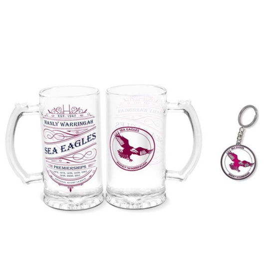 SEA EAGLES STEIN & KEYRING PACK