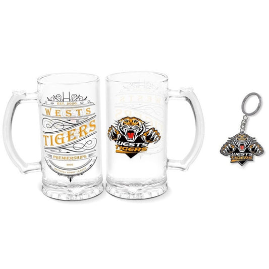 WEST TIGERS STEIN & KEYRING PACK