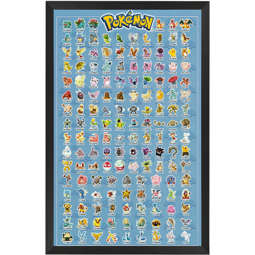 Pokemon Kanto Original 151 Poster Framed Exclusivesignings pokemon-kanto-original-151-poster-framed-exclusivesignings