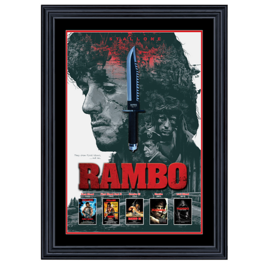 Rambo First Blood Part II Replica Knife Framed