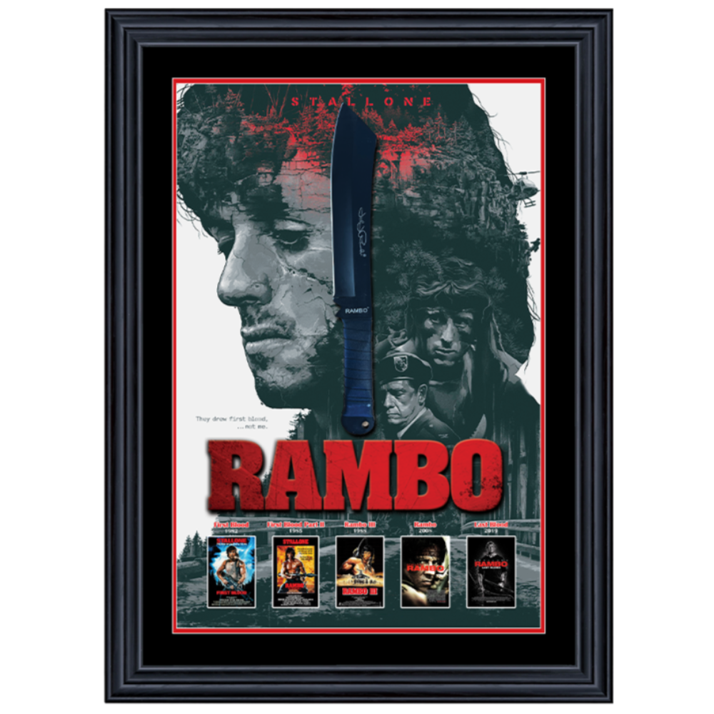 Rambo (2008) Replica Knife Framed