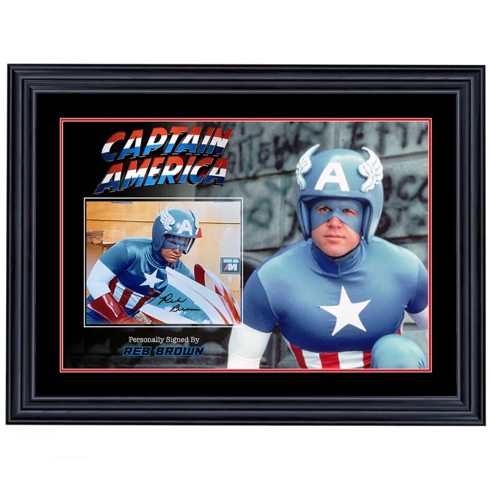 Captain America Reb Brown Signed 8x10 Photo 2 Framed