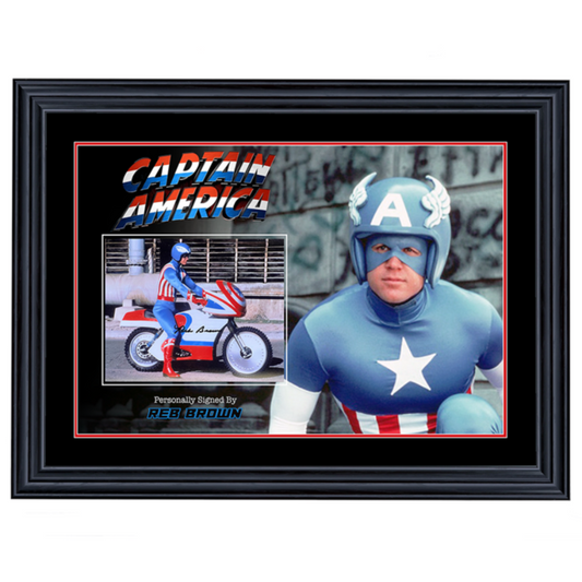 Captain America Reb Brown Signed 8x10 Photo 3 Framed