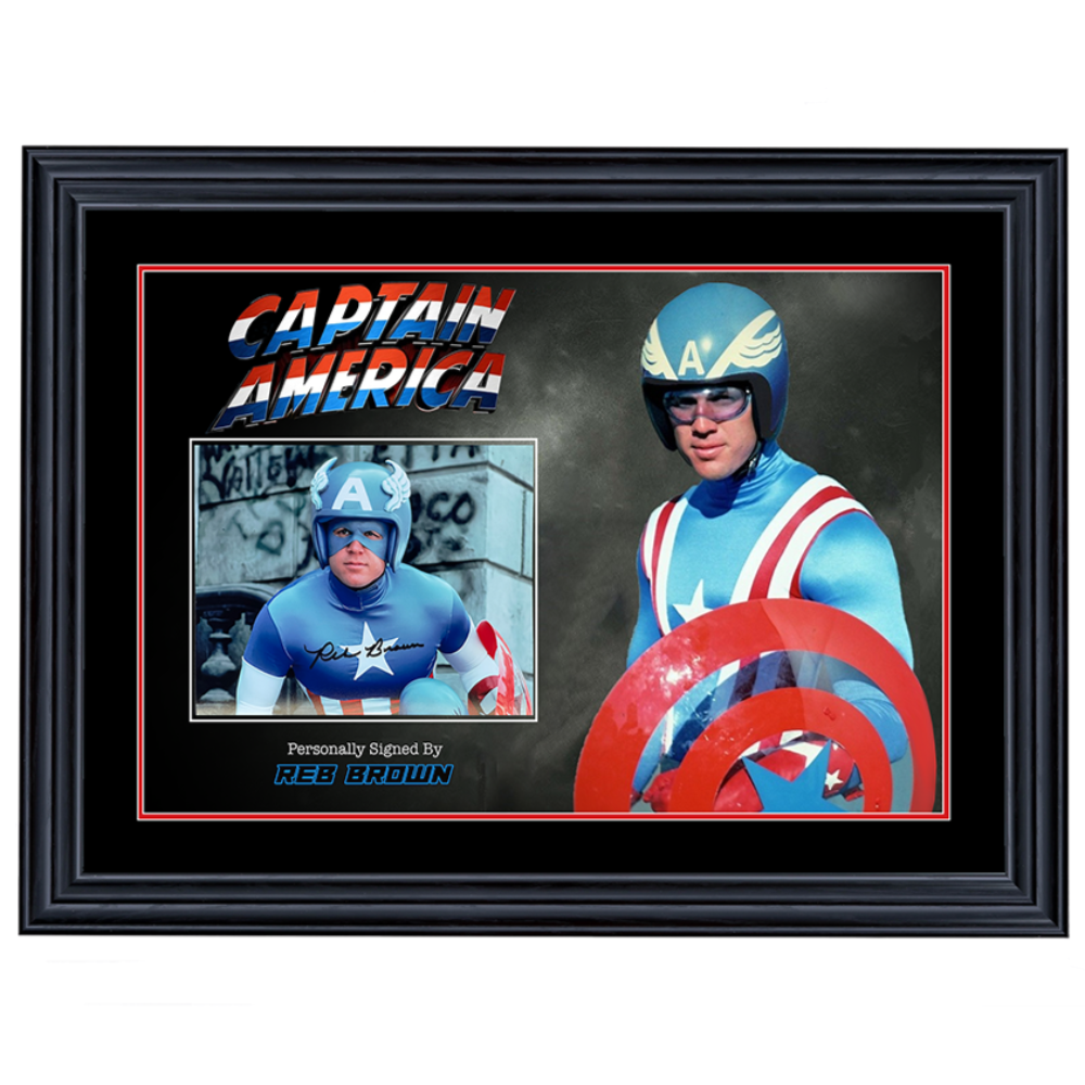 Captain America Reb Brown Signed 8x10 Photo 4 Framed