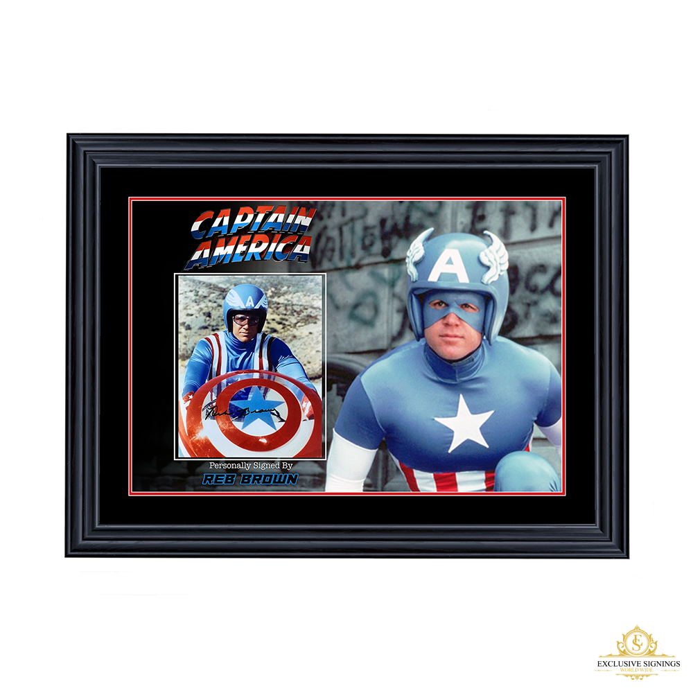 Captain America Reb Brown Signed 8x10 Photo 1 Framed