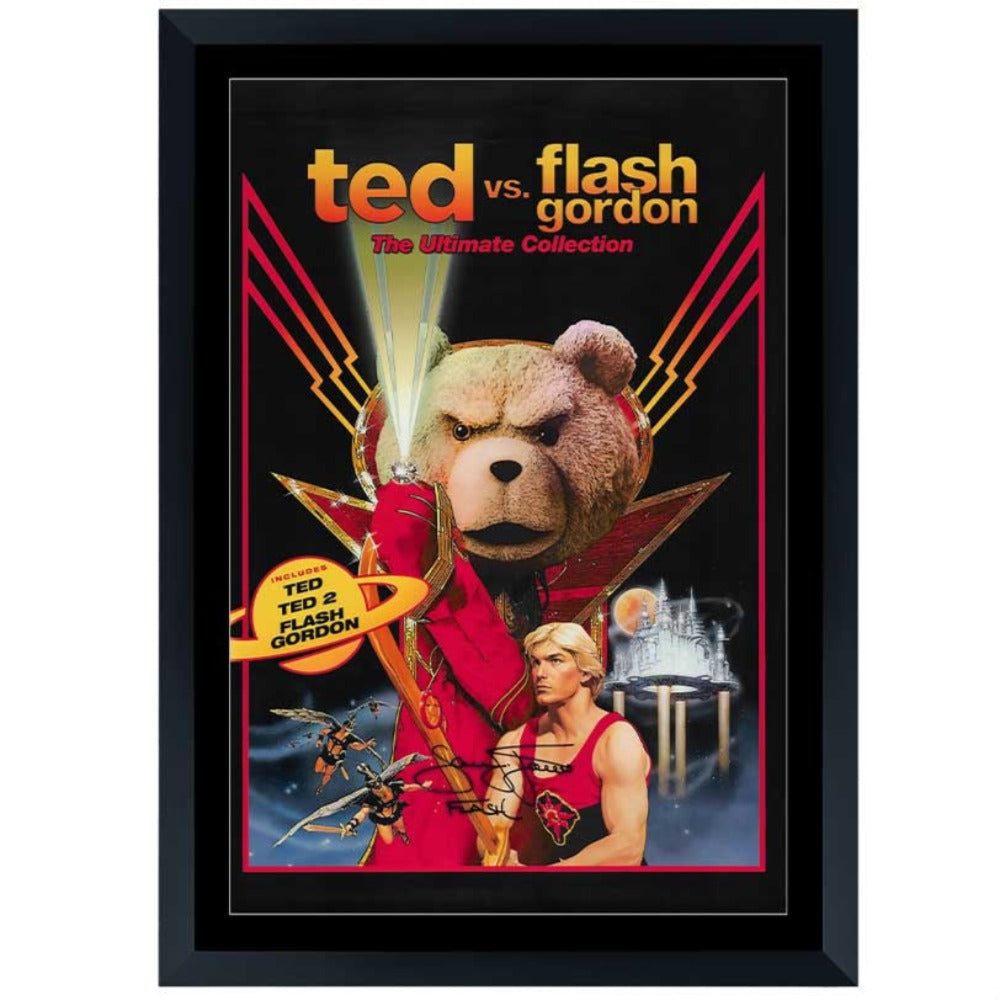 Sam J Jones Ted vs The Flash Signed Movie Poster Framed