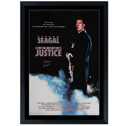 Steven Seagal Out For Justice Signed Movie Poster Framed