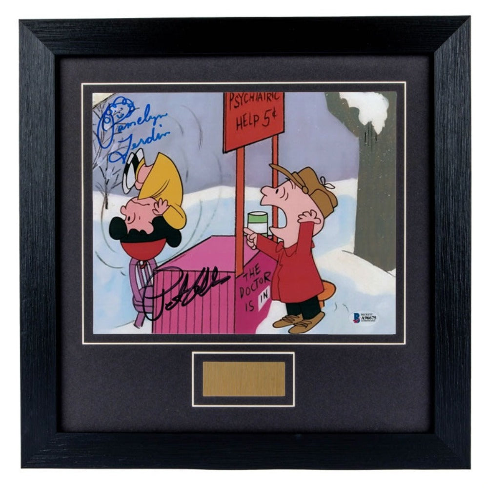 Pamelyn Ferdin and Peter Robins Charlie Brown Signed Framed Photo 3 BAS