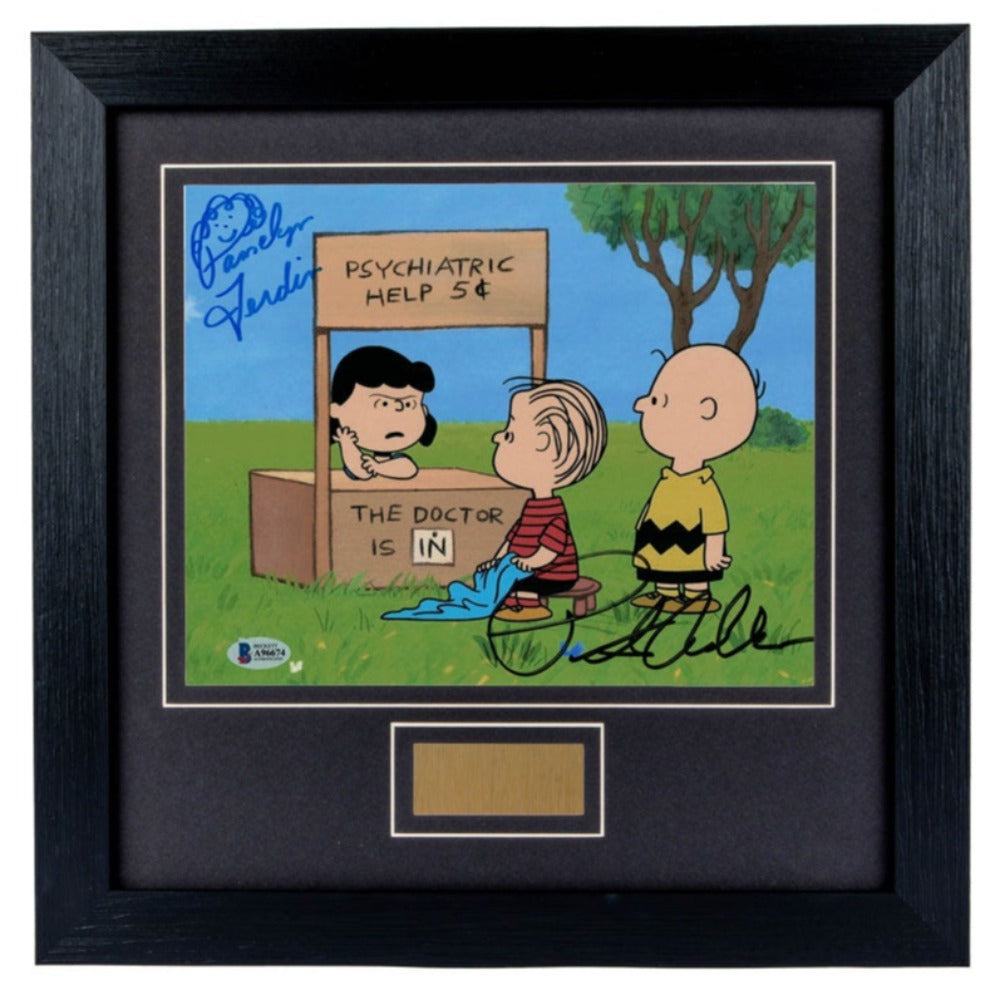 Pamelyn Ferdin and Peter Robbins Charlie Brown Signed Framed Photo 1 BAS