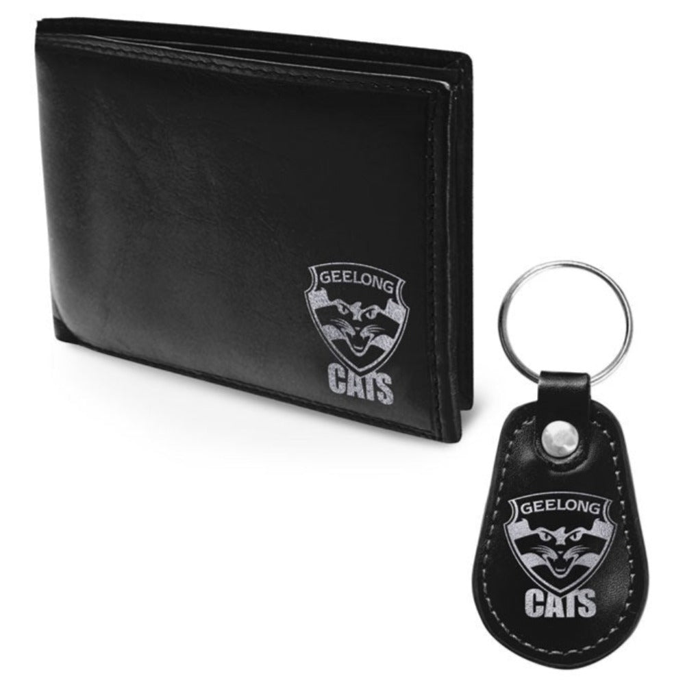 Geelong Cats PU Leather Wallet & Keyring Set