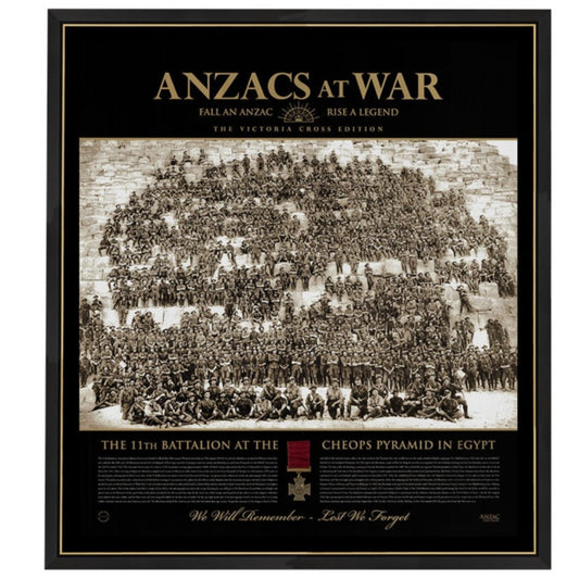 Anzacs At War Print w/ Victoria Cross Replica Framed