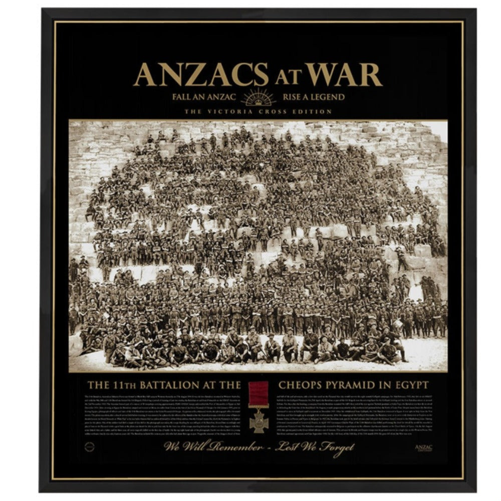 Anzacs At War Print w/ Victoria Cross Replica Framed